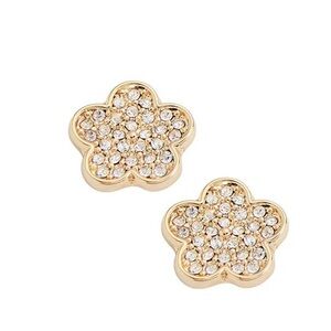 Park Lane Whimsy Gold Flower Crystal Pave Stud Earrings | NIB
